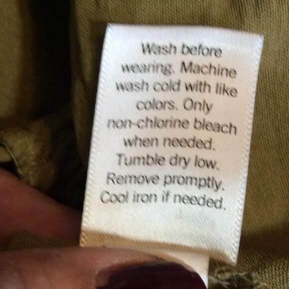 Nine West Olive Green Peplum Top Size Large - Picture 7 of 7